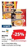 Promotions Frites belges - Belviva - Valide de 06/06/2024 à 19/06/2024 chez Spar (Colruytgroup)