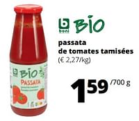 Promotions Passata de tomates tamisées - Boni - Valide de 06/06/2024 à 19/06/2024 chez Spar (Colruytgroup)