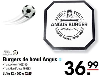Promotions Burgers de boeuf angus - Kaldenberg - Valide de 06/06/2024 à 24/06/2024 chez Sligro