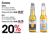 Promotions Corona extra - Corona - Valide de 06/06/2024 à 24/06/2024 chez Sligro