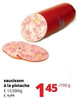 Promotions Saucisson à la pistache - Produit Maison - Spar Retail - Valide de 06/06/2024 à 19/06/2024 chez Spar (Colruytgroup)