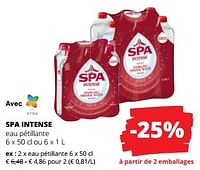 Promotions Spa intense eau pétillante - Spa - Valide de 06/06/2024 à 19/06/2024 chez Spar (Colruytgroup)