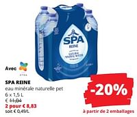 Promotions Spa reine eau minérale naturelle pet - Spa - Valide de 06/06/2024 à 19/06/2024 chez Spar (Colruytgroup)