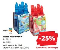 Promotions Twist and drink cerise - Twist and drink - Valide de 06/06/2024 à 19/06/2024 chez Spar (Colruytgroup)