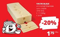 Promotions Vache bleue emmental fi nlandais sans croûte - Vache bleue - Valide de 06/06/2024 à 19/06/2024 chez Spar (Colruytgroup)