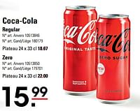 Promotions Coca-cola regular - Coca Cola - Valide de 06/06/2024 à 24/06/2024 chez Sligro