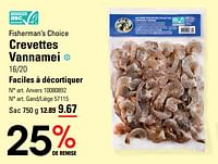 Promotions Crevettes vannamei - Fisherman's Choice - Valide de 06/06/2024 à 24/06/2024 chez Sligro