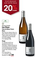 Promotions Domaine usseglio les claux côtes du rhône, france blanc - Vins blancs - Valide de 06/06/2024 à 24/06/2024 chez Sligro