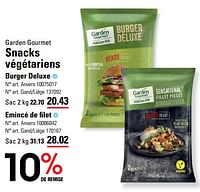 Promotions Snacks végétariens burger deluxe - Garden Gourmet - Valide de 06/06/2024 à 24/06/2024 chez Sligro