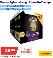 Promoties Douwe egberts lungo intens koffiecups - Douwe Egberts - Geldig van 10/06/2024 tot 16/06/2024 bij Bol.com