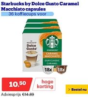 Promoties Starbucks by dolce gusto caramel macchiato capsules - Starbucks - Geldig van 10/06/2024 tot 16/06/2024 bij Bol.com