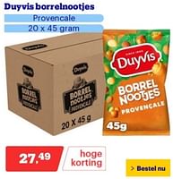 Promoties Duyvis borrelnootjes provencale - Duyvis - Geldig van 10/06/2024 tot 16/06/2024 bij Bol.com
