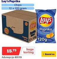 Promoties Lay`s paprika chips - Lay's - Geldig van 10/06/2024 tot 16/06/2024 bij Bol.com