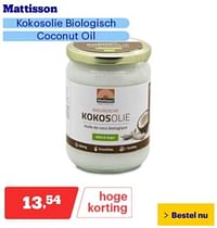 Mattisson kokosolio biologisch coconut oil-Mattisson