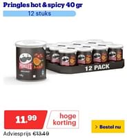 Promoties Pringles hot + spicy - Pringles - Geldig van 10/06/2024 tot 16/06/2024 bij Bol.com