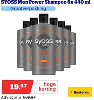 Promoties Syoss men power shampoo - Syoss - Geldig van 10/06/2024 tot 16/06/2024 bij Bol.com