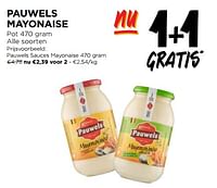 Promoties Pauwels sauces mayonaise - Pauwels - Geldig van 12/06/2024 tot 18/06/2024 bij Jumbo