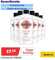 Promoties Syoss keratin conditioner haar ver zorging - Syoss - Geldig van 10/06/2024 tot 16/06/2024 bij Bol.com