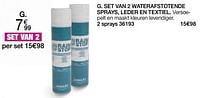 Promoties Set van 2 waterafstotende sprays leder en textiel - Huismerk - Damart - Geldig van 01/06/2024 tot 16/06/2024 bij Damart