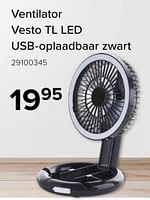 Promoties Brilliant ventilator vesto tl led usb-oplaadbaar zwart - Brilliant - Geldig van 10/06/2024 tot 31/08/2024 bij Euro Shop