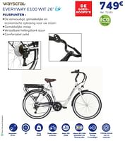 Promoties Wayscrall elektrische fietsen everyway e100 wit 26`` - Wayscrall - Geldig van 05/06/2024 tot 20/08/2024 bij Auto 5