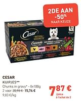 Promoties Cesar kuipjes chunks in gravy - Cesar - Geldig van 12/06/2024 tot 23/06/2024 bij Tom&Co
