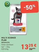 Promoties Hill`s science plan brokken kitten sterilised - Hill's - Geldig van 12/06/2024 tot 23/06/2024 bij Tom&Co