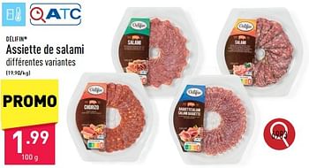 Promotions Assiette de salami - Delifin - Valide de 21/06/2024 à 23/06/2024 chez Aldi