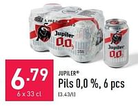 Promotions Pils 0,0 % - Jupiler - Valide de 22/06/2024 à 28/06/2024 chez Aldi
