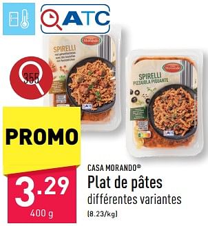 Promotions Plat de pâtes - CASA MORANDO  - Valide de 21/06/2024 à 23/06/2024 chez Aldi