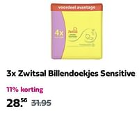 Promoties Zwitsal billendoekjes sensitive - Zwitsal - Geldig van 13/06/2024 tot 16/06/2024 bij Plein