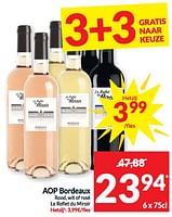 Promoties Aop bordeaux rood, wit of rosé le reflet du miroir - Rode wijnen - Geldig van 11/06/2024 tot 16/06/2024 bij Intermarche
