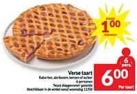 Promoties Verse taart rabarber, abrikozen, kersen of suiker - Huismerk - Intermarche - Geldig van 11/06/2024 tot 16/06/2024 bij Intermarche
