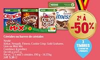 Promotions Céréales ou barres de céréales nestlé mix 5 céréales - Nestlé - Valide de 13/06/2024 à 19/06/2024 chez Delhaize