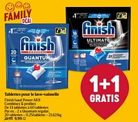 Promotions Tablettes pour le lave-vaisselle quantum regular - Finish - Valide de 13/06/2024 à 19/06/2024 chez Delhaize