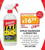 Promotions Spray barriere a insectes - Compo - Valide de 12/06/2024 à 17/06/2024 chez Trafic