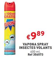 Promotions Vapona spray insectes volants - Vapona - Valide de 12/06/2024 à 17/06/2024 chez Trafic