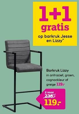 Promoties Barkruk lizzy - Huismerk - Leen Bakker - Geldig van 10/06/2024 tot 23/06/2024 bij Leen Bakker