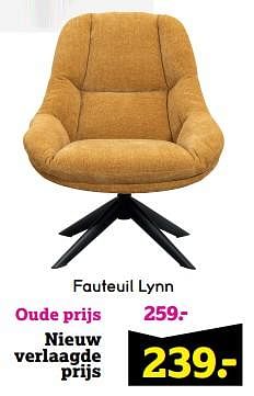 Promoties Fauteuil lynn - Huismerk - Leen Bakker - Geldig van 10/06/2024 tot 23/06/2024 bij Leen Bakker