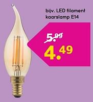 Promoties Led filament kaarslamp e14 - Huismerk - Leen Bakker - Geldig van 10/06/2024 tot 23/06/2024 bij Leen Bakker