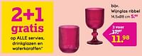 Promoties Wijnglas ribbel - Huismerk - Leen Bakker - Geldig van 10/06/2024 tot 23/06/2024 bij Leen Bakker
