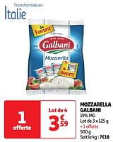 Promoties Mozzarella galbani - Galbani - Geldig van 11/06/2024 tot 16/06/2024 bij Auchan