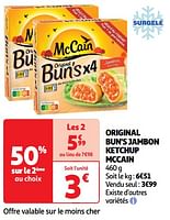 Promoties Original bun`s jambon ketchup mccain - Mc Cain - Geldig van 11/06/2024 tot 16/06/2024 bij Auchan