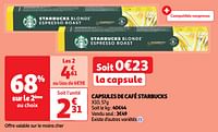 Promoties Capsules de café starbucks - Starbucks - Geldig van 11/06/2024 tot 16/06/2024 bij Auchan
