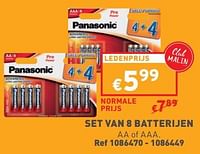 Promoties Set van 8 batterijen - Panasonic - Geldig van 12/06/2024 tot 17/06/2024 bij Trafic