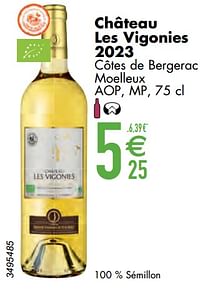 Château les vigonies 2023 côtes de bergerac moelleux aop mp-Witte wijnen