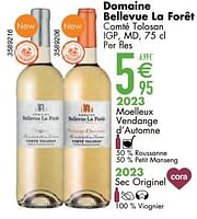 Promoties Domaine bellevue la forêt comté tolosan igp md - Witte wijnen - Geldig van 11/06/2024 tot 07/08/2024 bij Cora