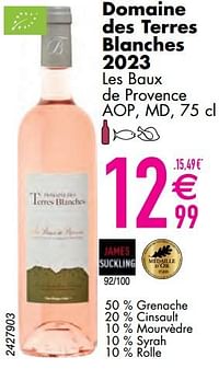 Domaine des terres blanches 2023 les baux de provence aop md-Rosé wijnen