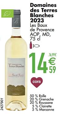 Domaines des terres blanches 2023 les baux de provence aop md-Witte wijnen