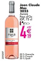 Promoties Jean claude mas 2023 aurore pays d’oc igp - Rosé wijnen - Geldig van 11/06/2024 tot 07/08/2024 bij Cora